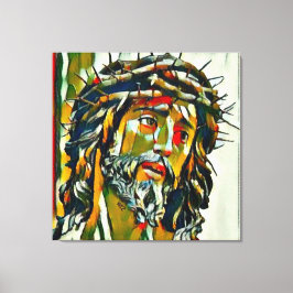 Jezus van Nazareth olie op doek portret Canvas Afdruk