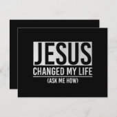 Jezus veranderde mijn leven en vroeg me hoe Jezus Feestdagenkaart (Voorkant / Achterkant)