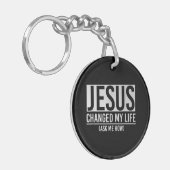Jezus veranderde mijn leven en vroeg me hoe Jezus Sleutelhanger (Voorkant Links)