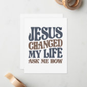 Jezus veranderde mijn leven Vraag me hoe Christeli Notitiekaartje (Voorkant / Achterkant in situ)
