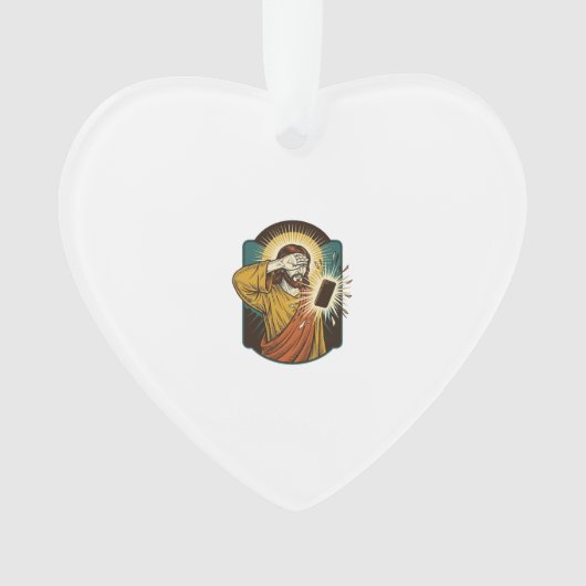 Jezus verblindt maximale helderheid telefoon midde ornament (voorkant)