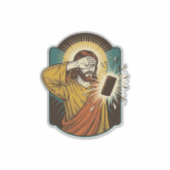 Jezus verblindt maximale helderheid telefoon midde sticker (Voorkant)