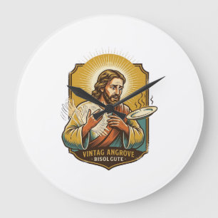 Jezus verbrandde vinger bij het uitnemen van bord  grote klok