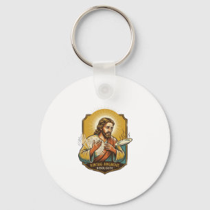 Jezus verbrandde vinger bij het uitnemen van bord  sleutelhanger