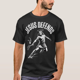 Jezus Verdedigt Tennis Christelijke Sporten T-shirt