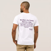 Jezus verdient Rev 5:12. T-shirt (Achterkant volledig)