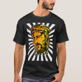 Jezus vergroot gezicht en zonneRay Art 1 T-shirt (Voorkant)