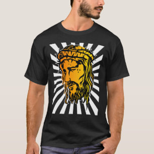 Jezus vergroot gezicht en zonneRay Art 1 T-shirt