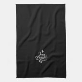 Jezus verheft je Christelijke Christusbelettering Theedoek (Verticaal)