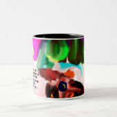 Jezus verheugt zich tweekleurige koffiemok (Center)