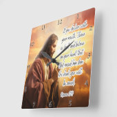 Jezus: Verkondig, geloof, wees gered Vierkante Klok (Hoek)