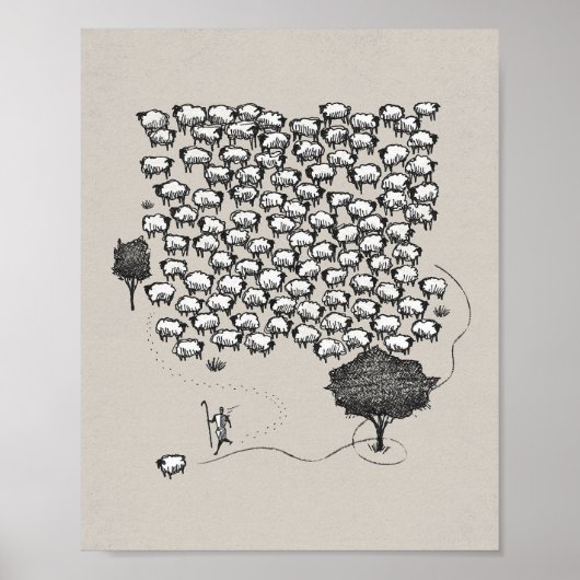 Jezus verlaat de 99 - De Goede Herder Poster (Voorkant)