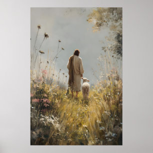 Jezus verlaat de 99 De goede herder Verloren schaa Poster