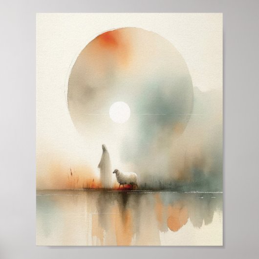 Jezus verlaat de 99 - gelijkenis van het verloren  poster (Voorkant)