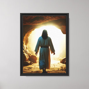 Jezus verlaat het graf canvas afdruk