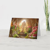 Jezus verlaat het graf van de tuin Paas Kaart (Voorkant)