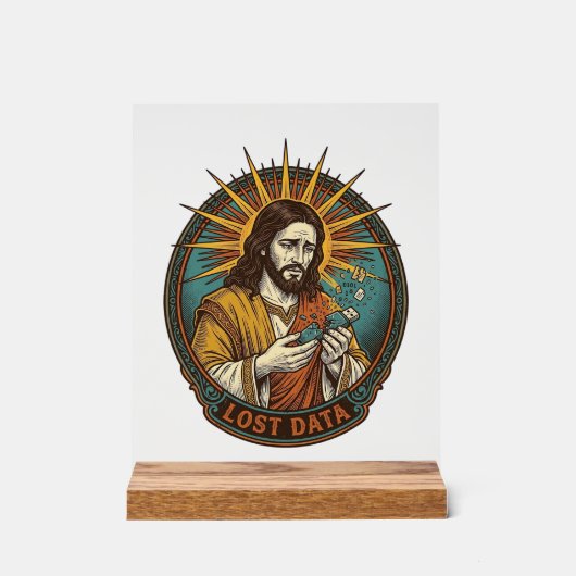 Jezus Verpletterde USB Flash Drive Verloren Data H Acryl Bord (Voorkant)