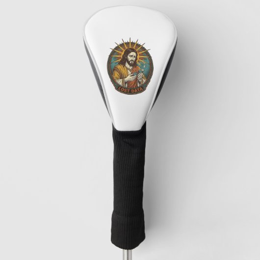 Jezus Verpletterde USB Flash Drive Verloren Data H Golfheadcover (Voorkant)