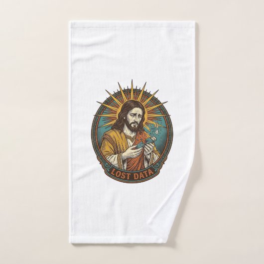 Jezus Verpletterde USB Flash Drive Verloren Data H Handdoek (Handdoek)