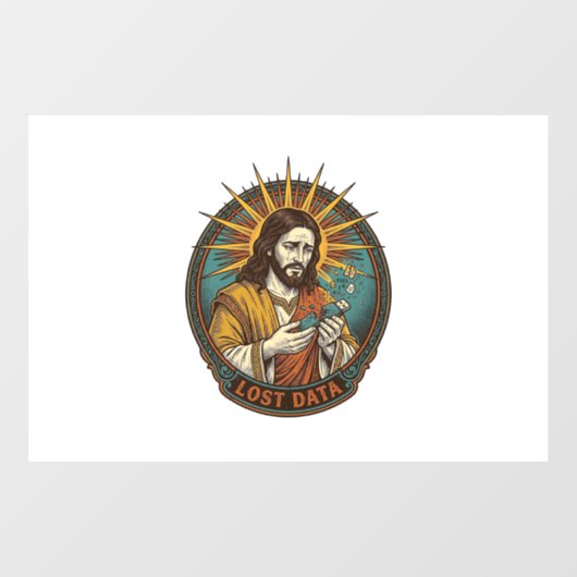 Jezus Verpletterde USB Flash Drive Verloren Data H Raamsticker (Vel)