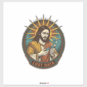 Jezus Verpletterde USB Flash Drive Verloren Data H Sticker