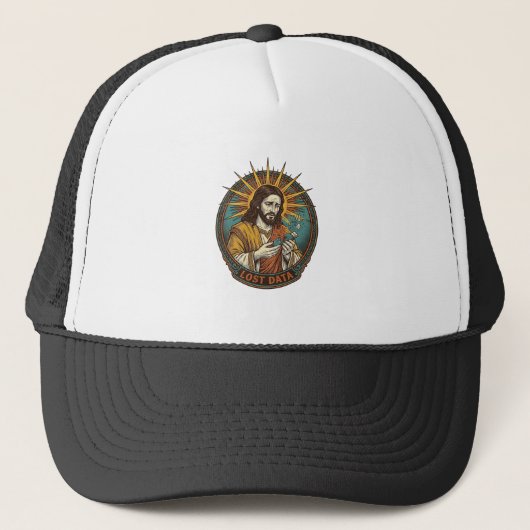 Jezus Verpletterde USB Flash Drive Verloren Data H Trucker Pet (Voorkant)