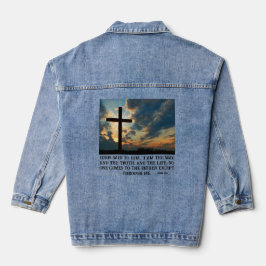 Jezus Verrijzenis Ik ben De Weg & Het Waarheidskru Denim Jacket