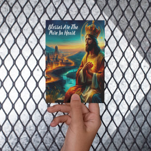 Jezus versierd met een majestueuze kroon briefkaart