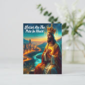 Jezus versierd met een majestueuze kroon briefkaart (Staand voorkant)