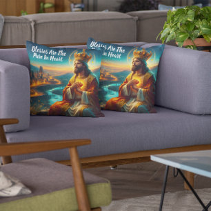Jezus versierd met een majestueuze kroon kussen