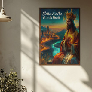 Jezus versierd met een majestueuze kroon poster