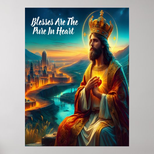 Jezus versierd met een majestueuze kroon poster (Voorkant)