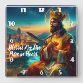 Jezus versierd met een majestueuze kroon vierkante klok (Voorkant)