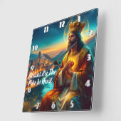 Jezus versierd met een majestueuze kroon vierkante klok (Hoek)