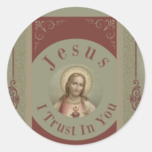  jezus vertrouw ik op jou ronde sticker (Voorkant)