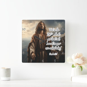 Jezus: Vertrouw op de Heer Vierkante Klok