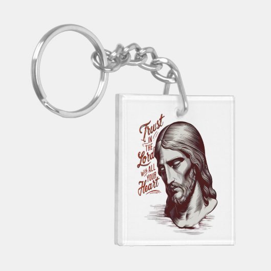 Jezus vertrouwen met heel je hart sleutelhanger (Voorkant Links)
