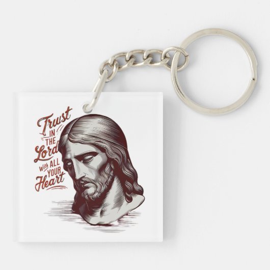 Jezus vertrouwen met heel je hart sleutelhanger (Achterkant)