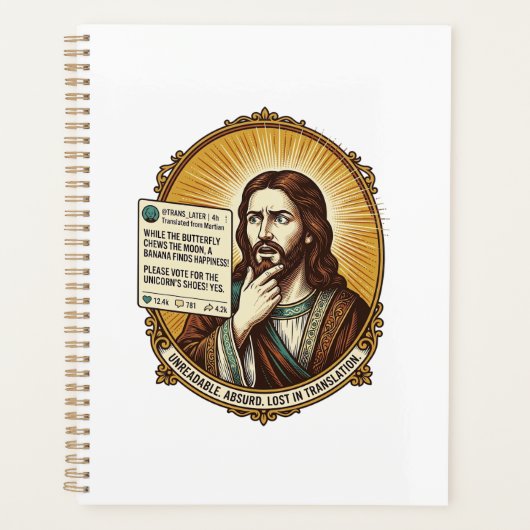 Jezus Verward Auto Vertaal Post Mislukt Sociale Hu Planner (Voorkant)