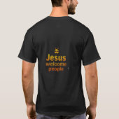 Jezus verwelkomt mensen t-shirt (Achterkant)