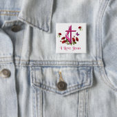 Jezus Vierkante Button 5,1 Cm (In situ)