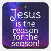 Jezus Vierkante Sticker (Voorkant)