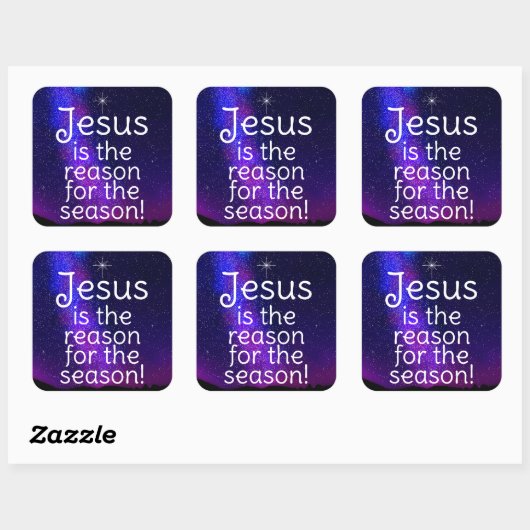 Jezus Vierkante Sticker (Vel)