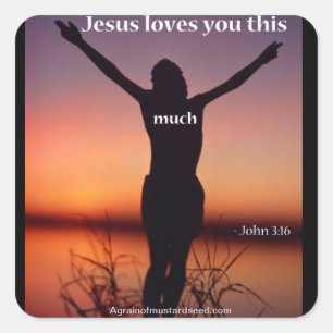 Jezus Vierkante Sticker