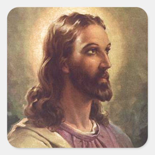 Jezus Vierkante Sticker (Voorkant)