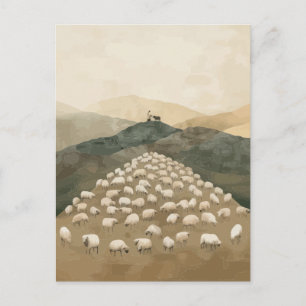 Jezus vindt het verloren schaap Illustratie Briefkaart