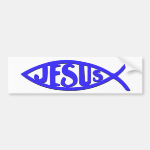 Jezus vis (Bumpersticker blauw) Bumpersticker