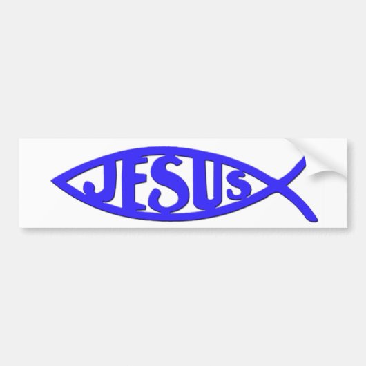 Jezus vis (Bumpersticker blauw) Bumpersticker (Voorkant)