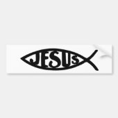 Jezus Vis (Bumpersticker zwart) Bumpersticker (Voorkant)