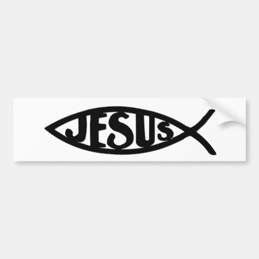 Jezus Vis (Bumpersticker zwart) Bumpersticker (Voorkant)